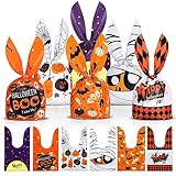 LEMESO ハロウィン 袋 60枚 お菓子袋 ラッピング 袋 ハロウィン バッグ 小分け プチギフト キャンディ チョコレート 包装 配る用 バッグ 大量 景品 プレゼント らっぴんぐ ふくろ ギフトバッグ お菓子入れ物