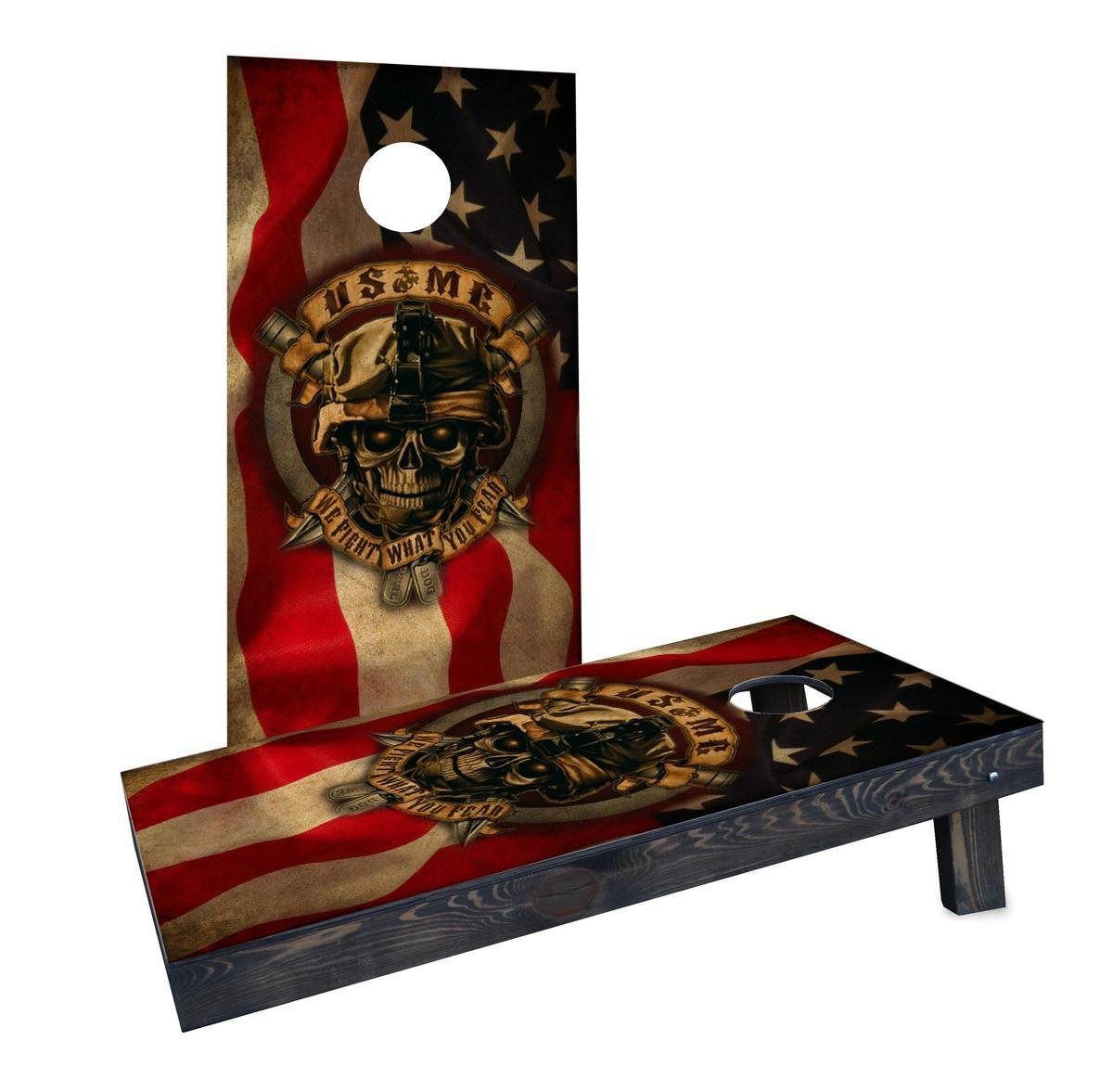 CCB1694-C-RH USMC We Fight What You Fear Cornhole Boards