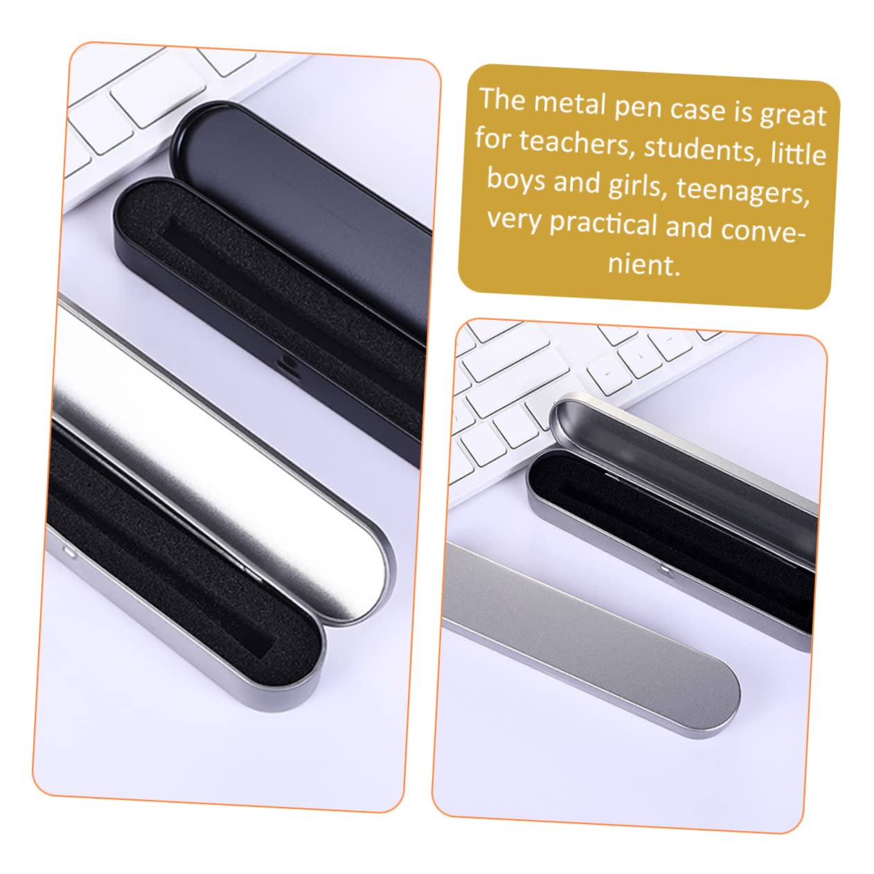 jojofuny 10 set Scatola Portapenne Porta Cancelleria Portapenne Organizer Contenitore Per Penne Da Scrivania Con Scomparti Contenitori In Metallo 4 pezzi * 10