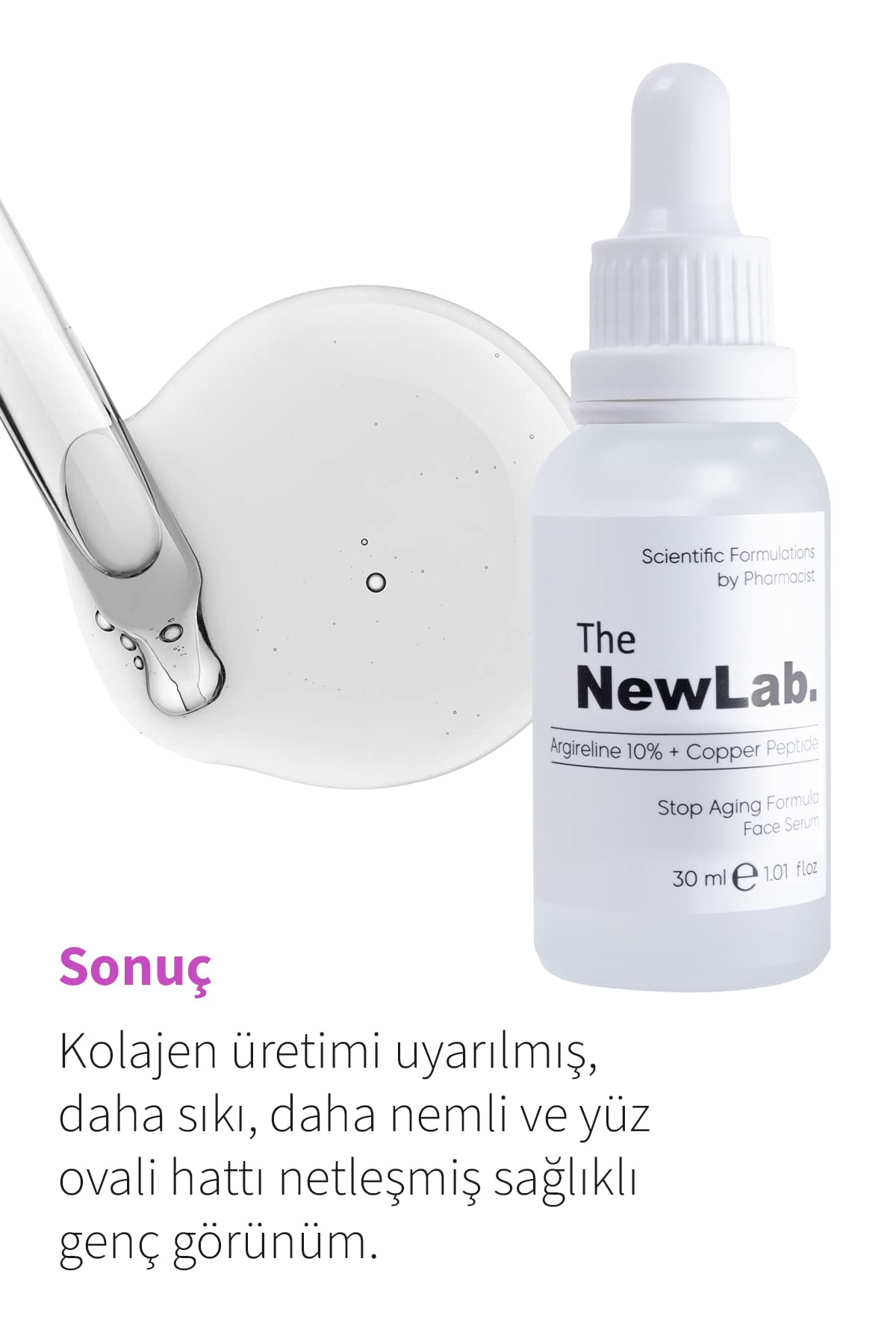 The NewLab. Yaşlanma, Kaz Ayakları & Kırışıklık Karşıtı Peptit Yüz Serumu 30 ml (10% Argireline Peptide)