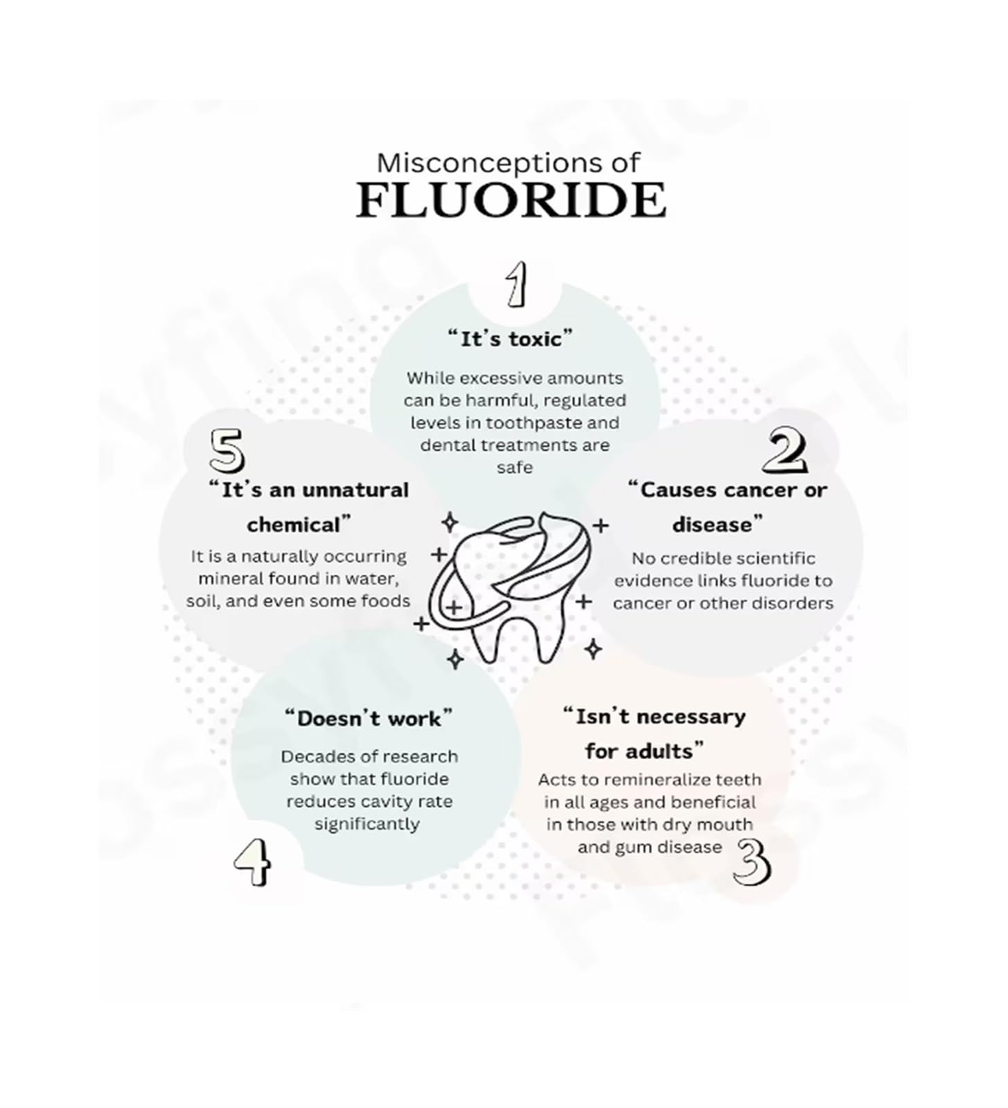 FNYUVNFAF Educational Poster About Fluoride Misconceptions Care Awareness Matte Art Print for Doctors Office School Nurse Decor Health Class Unframed,08X12inch(20X30cm)