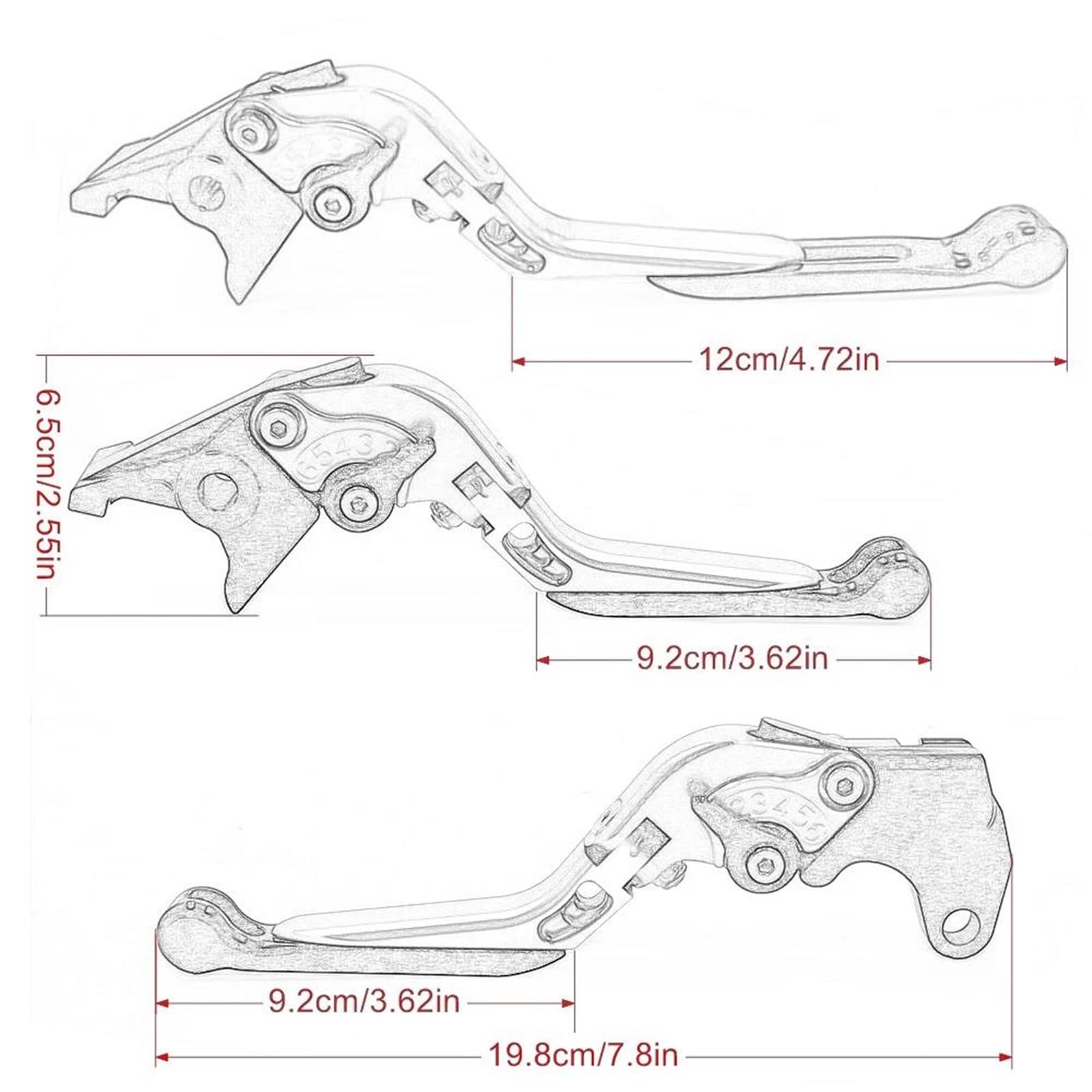 Palanca Embrague Freno para Suzuki para GSF 600 para Bandit GSF600 Bandit 1995-2006 Accesorios Motocicletas Palancas Embrague Freno Plegables Extensibles Ajustables CNC Palanca Freno Embrague(N)