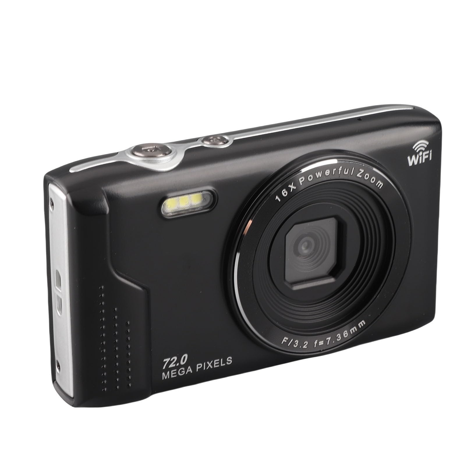 Kamera Cyfrowa 5K do Fotografii, Kamery Vlogowania Wi -Fi 75MP, AF Autofocus Kamera Wideo 2,8 -calowa Ekran LCD z 16x Zoom, Kompaktowy VLOG Travel Camara, Bateria 1200 MAh (BLACK)