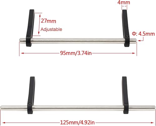 Miniatura 5 de AMK Parachoques RC de aleación de aluminio modular 110 RC Crawler parachoques delantero trasero Bull barras para 110 RC Crawler LCG Rigs construye
