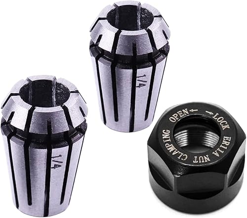 ER11 Juego de tuercas de resorte Portabrocas de alta precisión ER11 de 14 pulgadas + tuerca de sujeción para herramienta de fresado CNC de