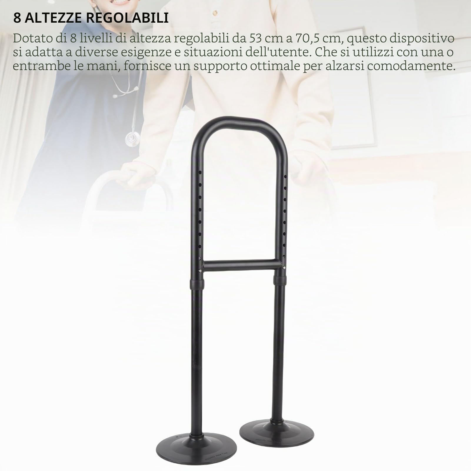 Dispositivi di Supporto, Strumenti di Aiuto per Anziani con Supporto Regolabile per Altezza, Facile Alzarsi Pavimento, Divano, e altro.