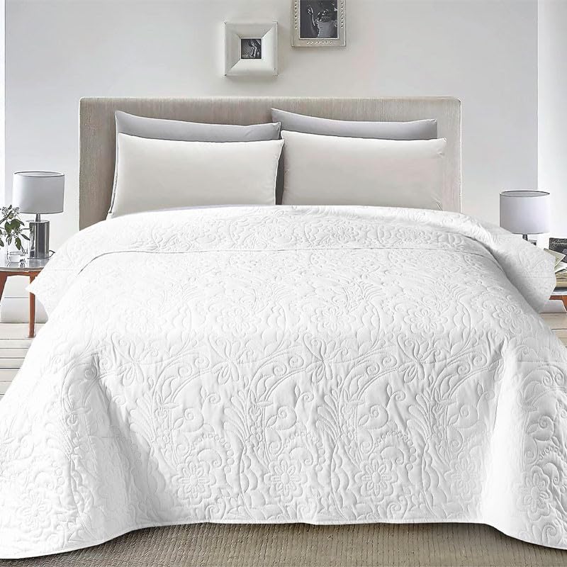Rufino Díaz Bouti Hospitality Floral Bedspread - White, 135 cm
