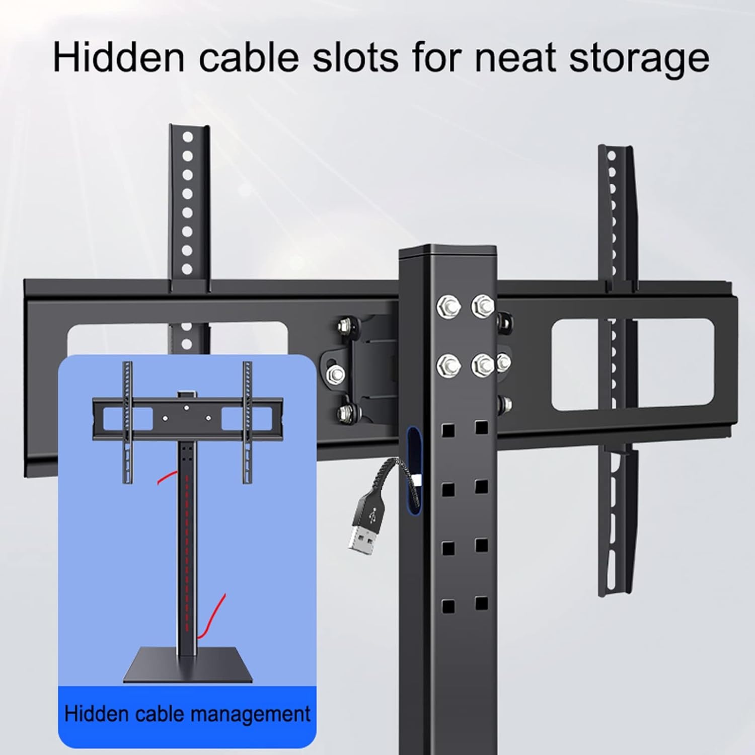 Swivel Universal TV Stand for 32-65" TVs, Adjustable Height, Space-Saving Design, Easy Assembly, Sturdy Support, Perfect for Living Room, Bedroom & Entertainment Center.
