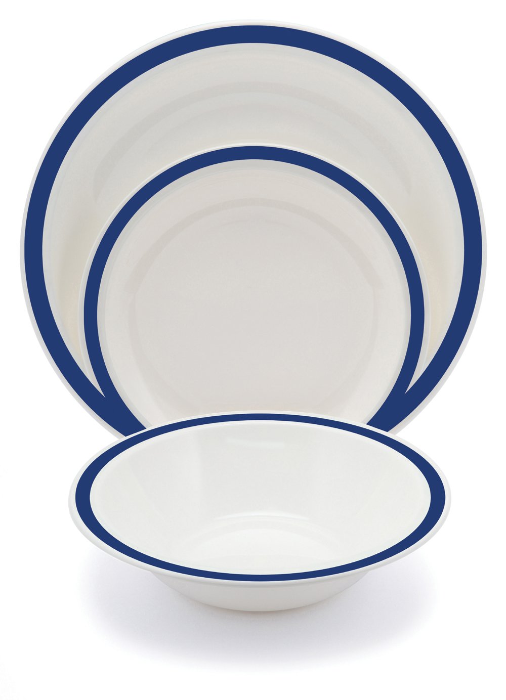 Harfield Royal Blue Duo Polycarbonate Plastic Dining Set Reusable Virtually Unbreakable Plates Bowl