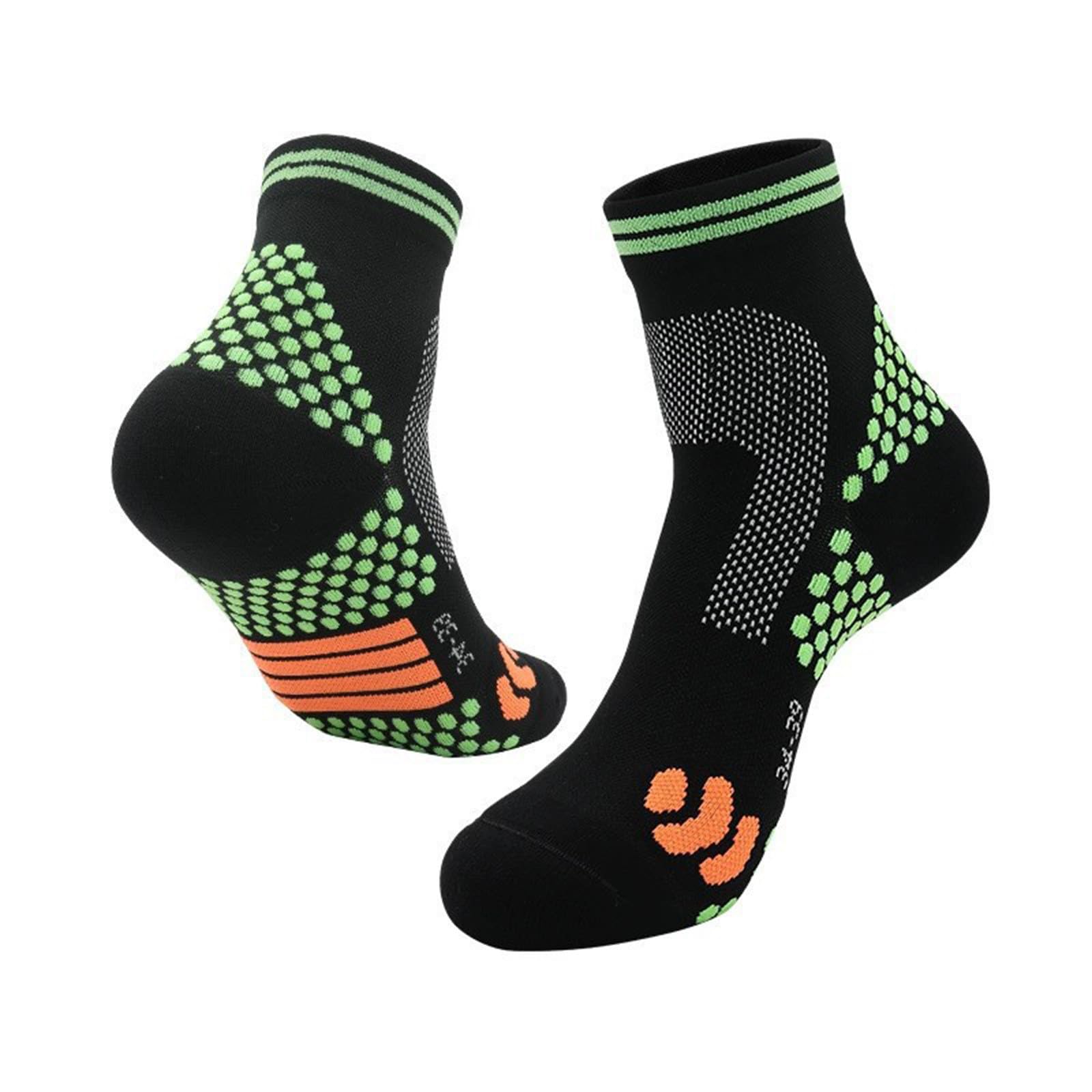 SizoerNon-Slip Socks Athletic Socks Soft Compression Socks For With Thickened Training Lightweight Sweat-Absorbing Socks Short Length Marathon Pressure Socks Short Training Socks