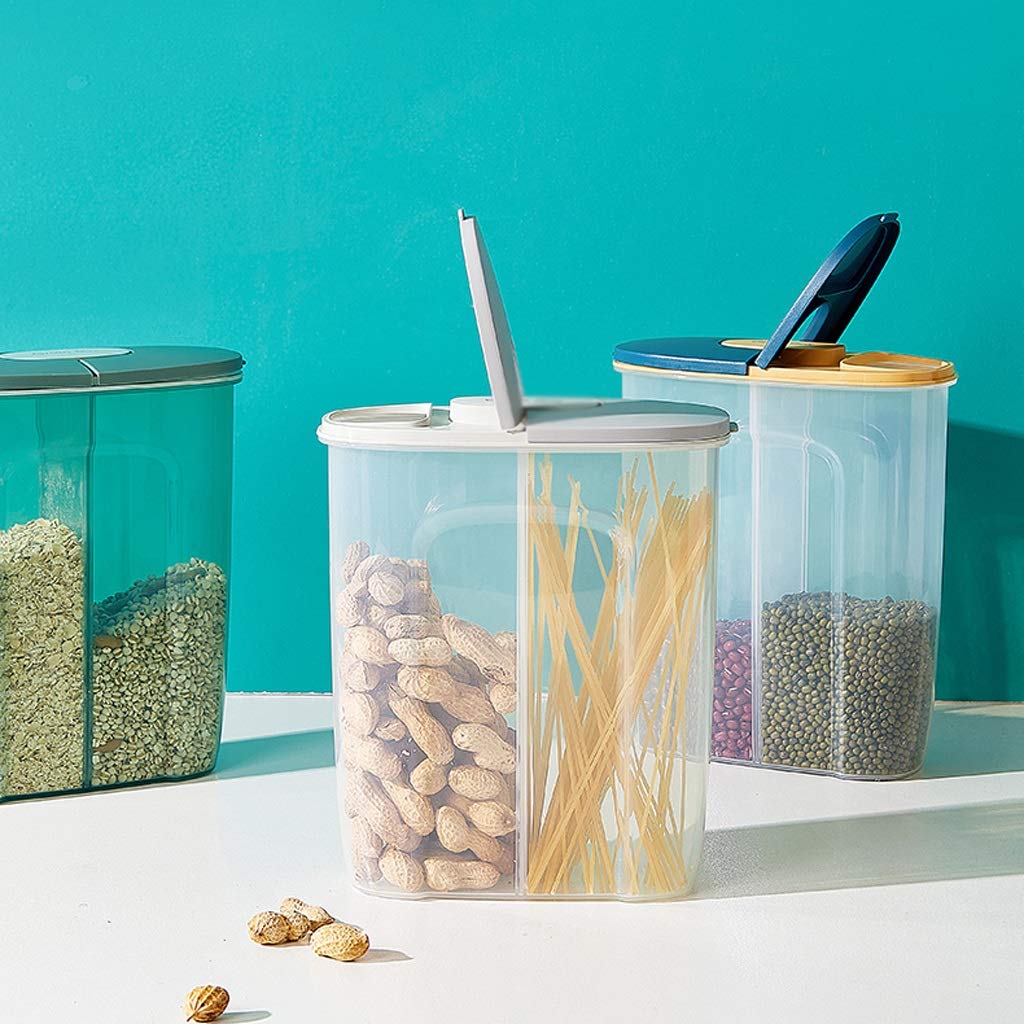 Gewürzdosen, Vorratsdosen for die Küche, Frischhaltedose aus Kunststoff, transparent, mit verbesserten Deckeln, luftdicht, for die Küche, Kanister for gemischte Körner, versiegelte Dose, nützlicher Be