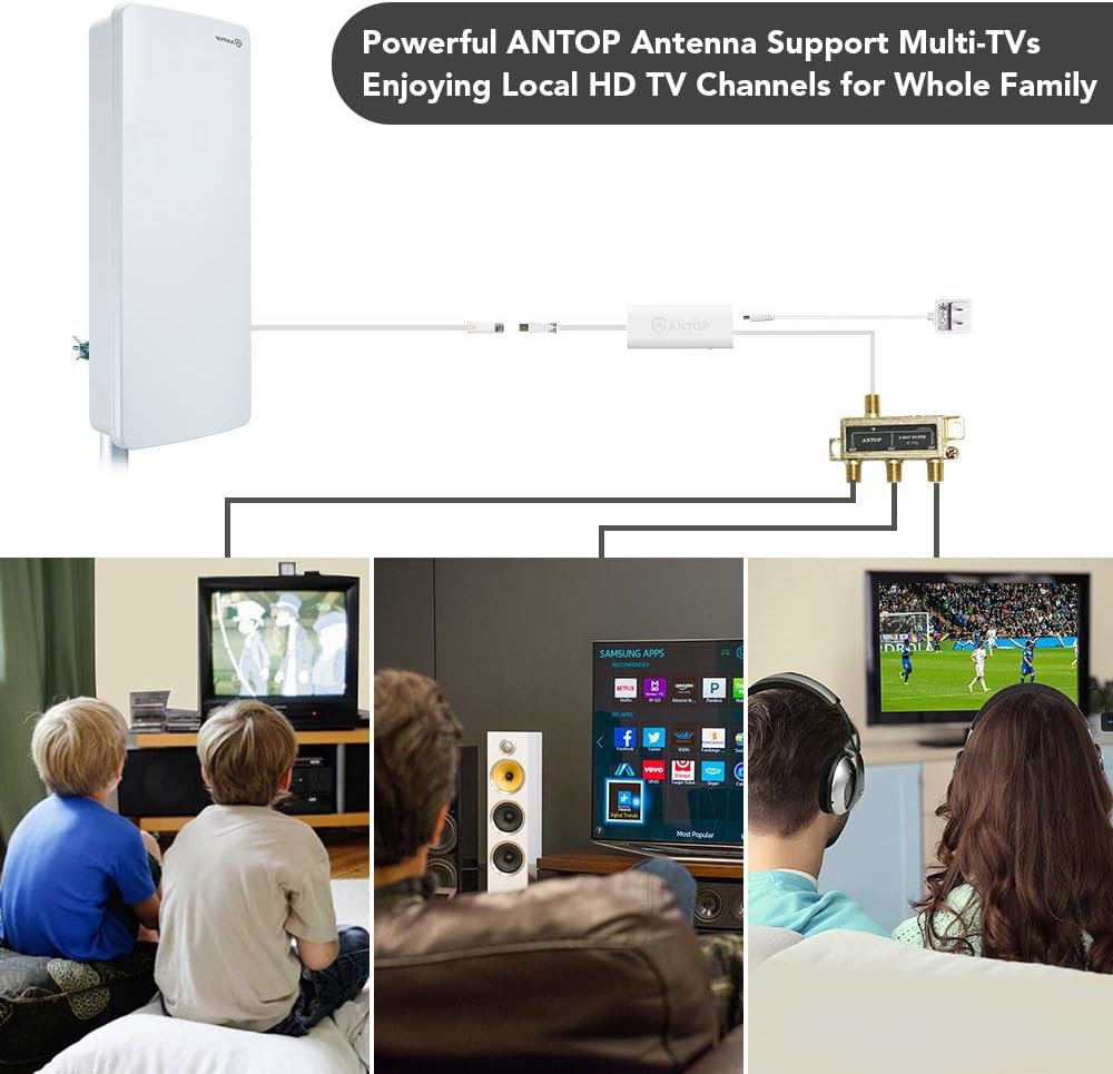Discount 80% ANTOP Big BOY HDTV Flat Panel Amplified Antenna for Outdoor/Indoor,80 Mile Multi-Directional with Amplifier Signal Booster, 1080P 4K-Extremely High Reception with 40ft Coaxial Cable Discount 80% ANTOP Big BOY HDTV Flat Panel Amplified Antenna for Outdoor/Indoor,80 Mile Multi-Directional with Amplifier Signal Booster, 1080P 4K-Extremely High Reception with 40ft Coaxial Cable