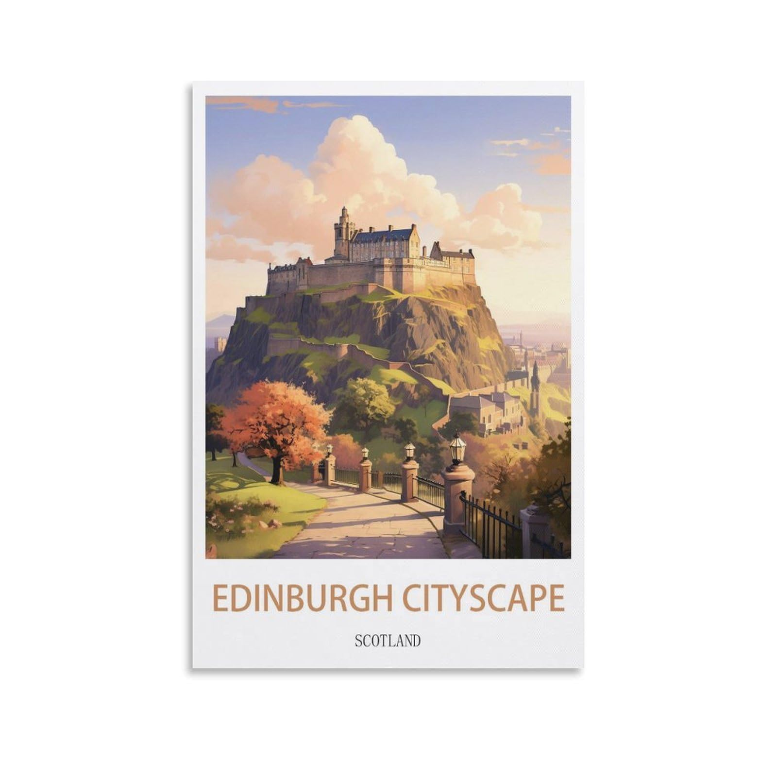 EZMLFA Diamond Painting Art Kits,Edinburgh Scotland,5D Diamond Painting Kit for Adults Beginners, DIY Full Round Drill Gem Art Kits for Home Decor 40x50cm