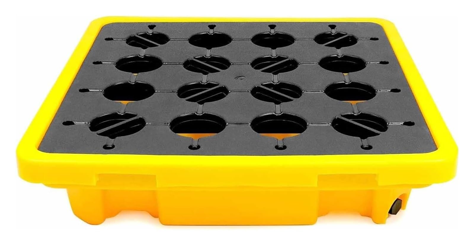 Générique Bac de rétention empilable - Bac de rétention Robuste pour fûts d'huile avec Grille supérieure Plate pour Atelier, Garage, supermarché - Solution de Stockage Industriel (130 x 110 x 30 cm)