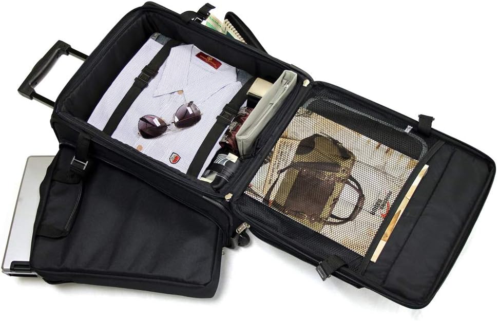 Preferred Nation Rolling Computer Case/Overnighter Briefcase, Black