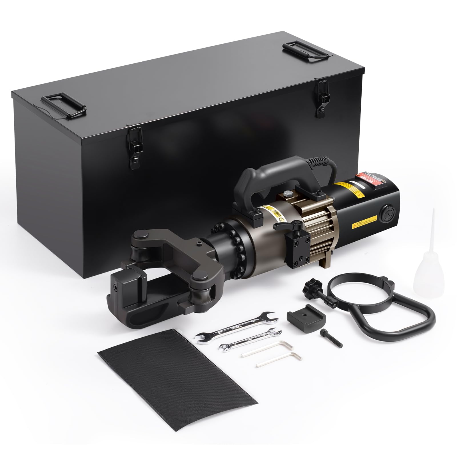 VEVOR Cintreuse de Barres Armature Électrique, 2000 W, Machine à Cintrer Hydraulique Portable, Angle Pliage 0-​90° 20-​32 mm, avec Mallette à Outils, Bidon d'Huile, Cintrage Facile, pour Barres d'Acier