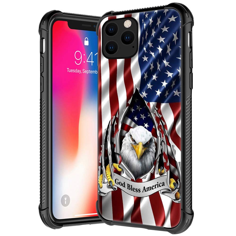 Compatible with iPhone 11 Case,American Flag Eagle Rip Pattern for Boys Man,Anti-Scratch Shockproof Cover case for iPhone 11