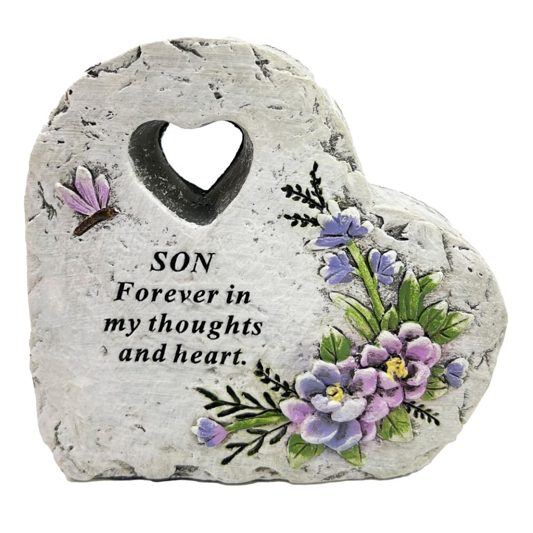 Angraves Special Son Graveside Memorial Love Heart Flower Dragonfly Grave Plaque Ornament Decoration