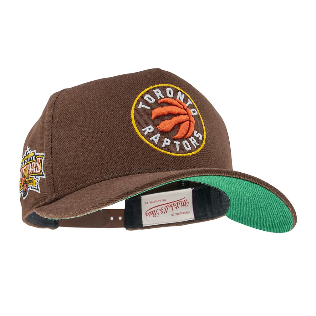 Mitchell & Ness NBA Brown Green Pro Crown Snapback Cap Toronto Raptors