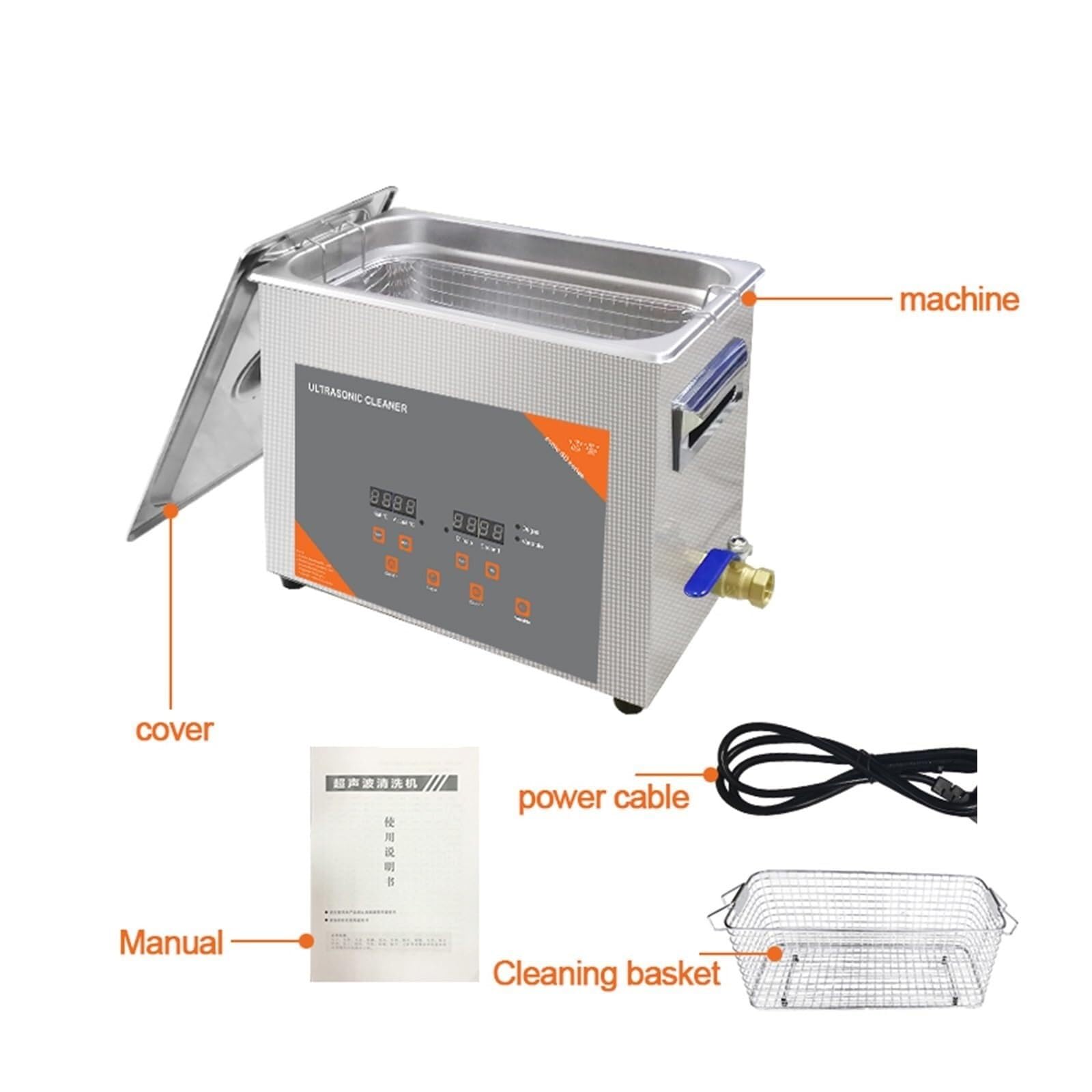Limpiador ultrasónico, Máquina De Limpieza Ultrasónica, 3L 180W Limpiador Digital Baño Calentado Disco Vinilo Carburador Inyector Latón Autopartes Motor para limpiar joyas(3L-180W)