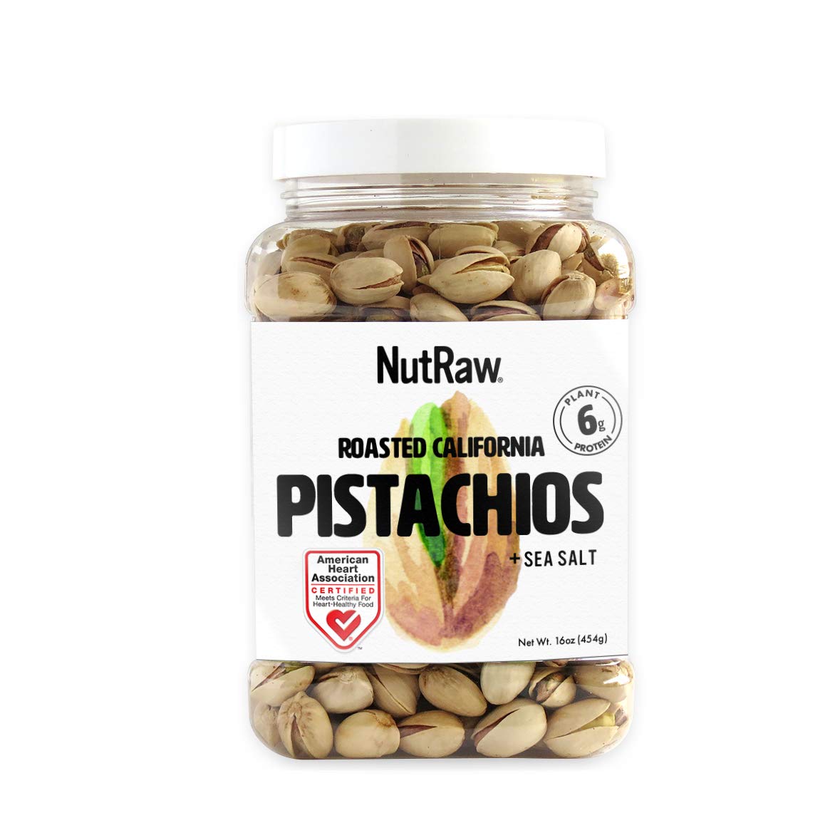 Nutrawbar Pistachios in Shell, Roasted and Sea Salt, 1 Pound