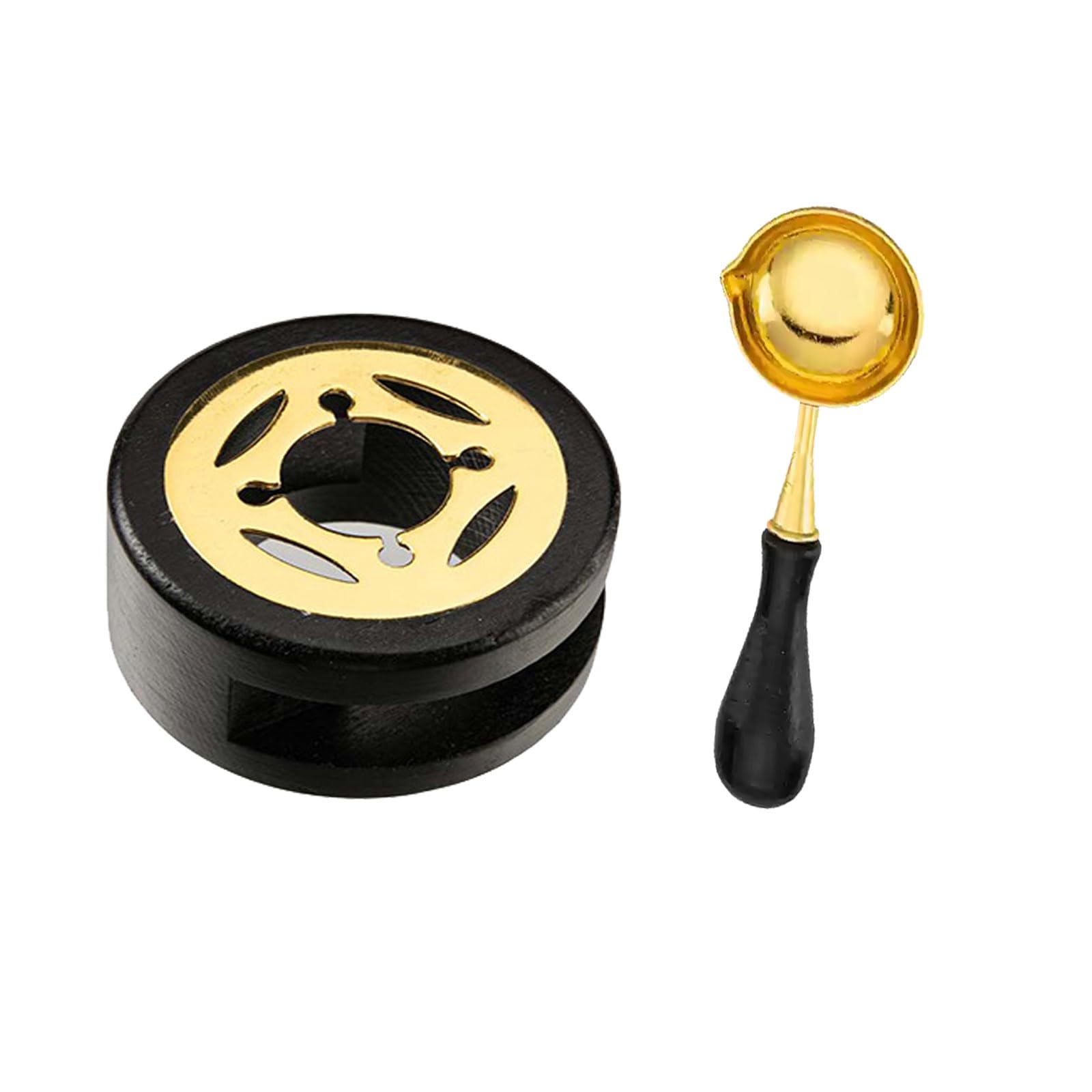 Bailinks Wax Seal Stamp Kit - Elegant Warmer With Melting Spoon for Sealing Beads and Sticks, Perfect for Crafting Beautiful Envelopes and Decorative Gifts (Black)