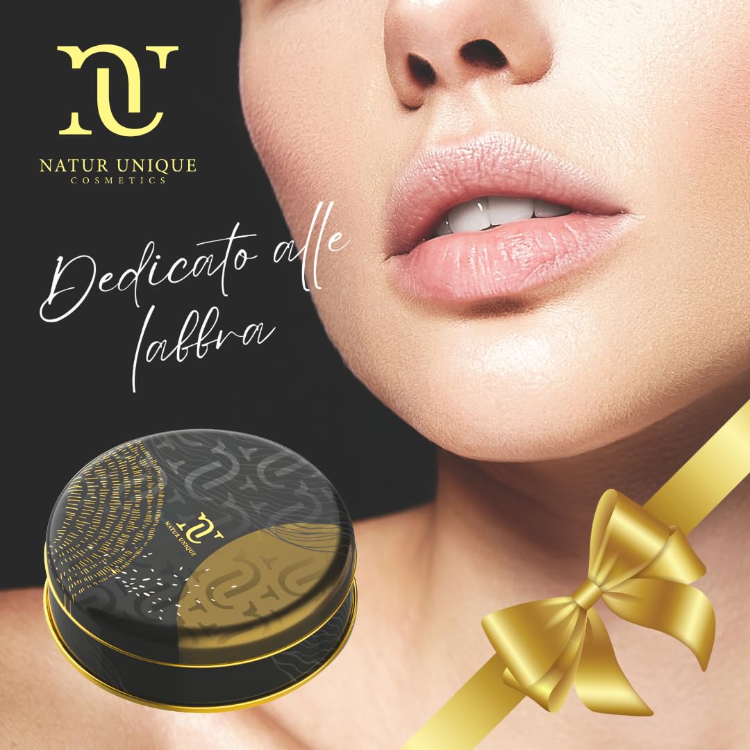 Kiss Collection Natur Unique | Cofanetto con Lip Balm Antiage e Scrub Labbra Idratante | Burrocacao con Acido Ialuronico e Collagene per Cura e Bellezza Completa | Balsamo Labbra Idratante | Natale 25