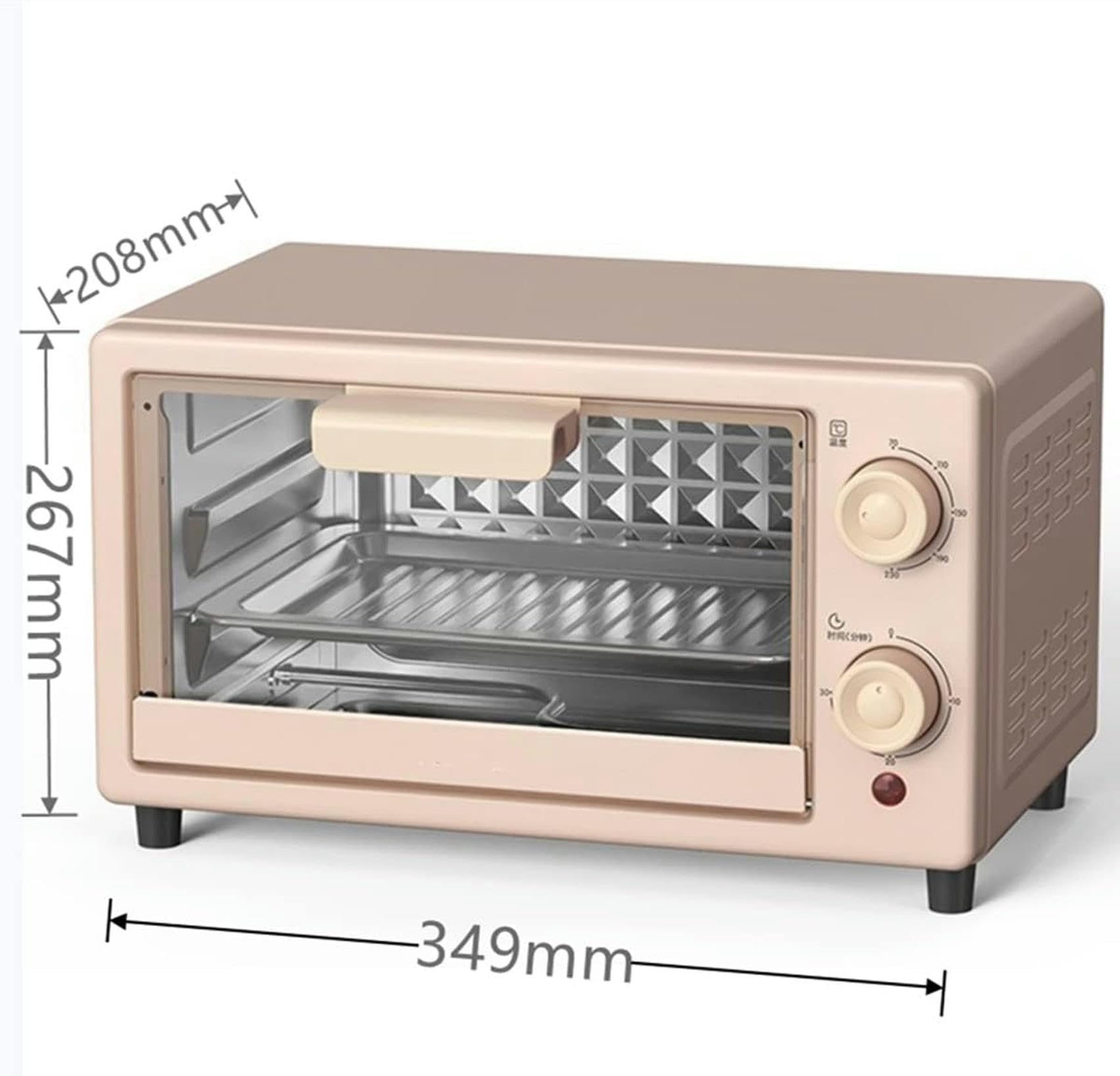 Mini Forno Elettrico Vintage, Piccolo Forno A Casa Multifunzionale, Ali di Pollo Arrosto da 10 Litri per Cucina, Macchina per La Colazione A Pizza Arrosto