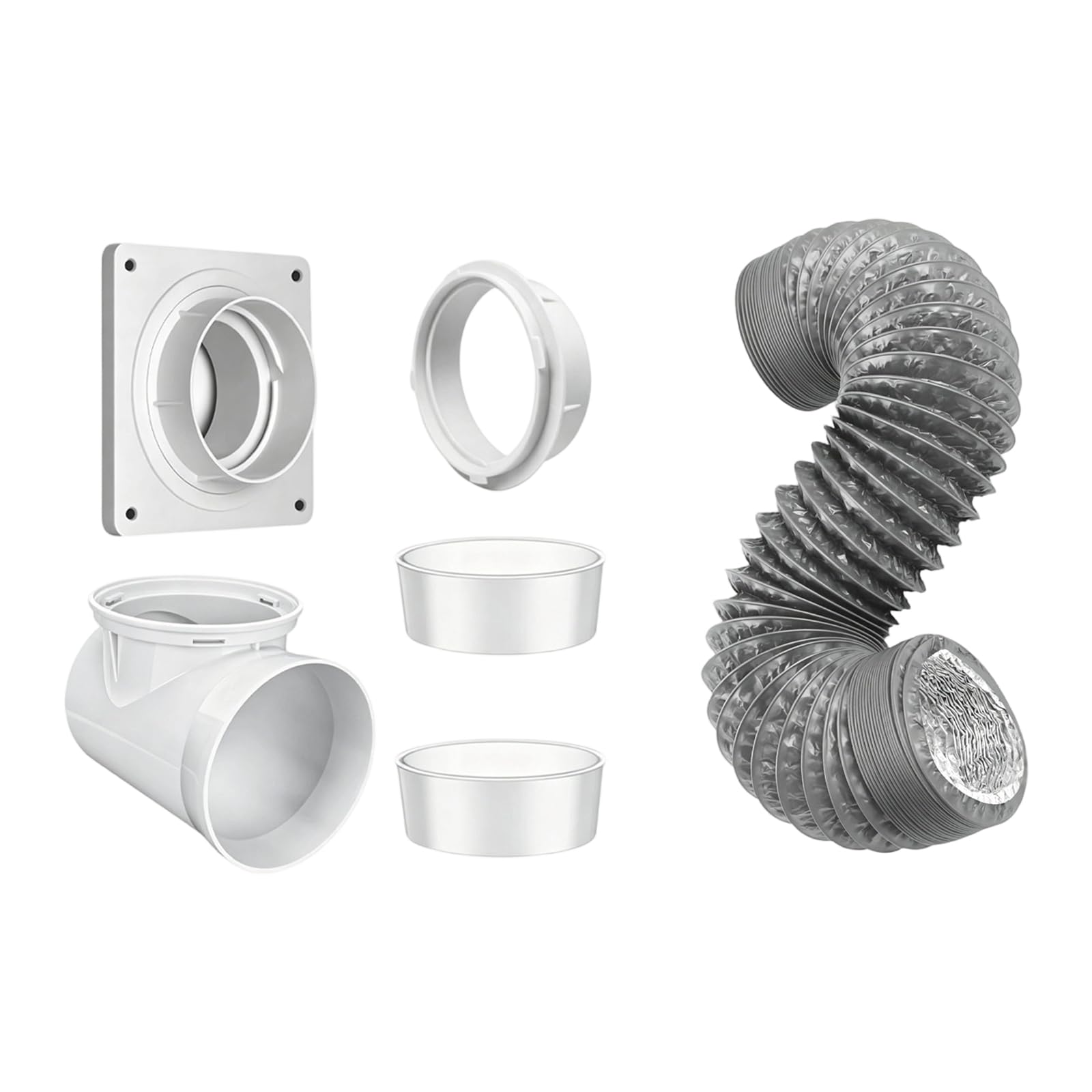 NRVTRE Consistent Dryer Vent Assembly Comes with Wall Flange and Leak Proof Design Dryer Venting Structure