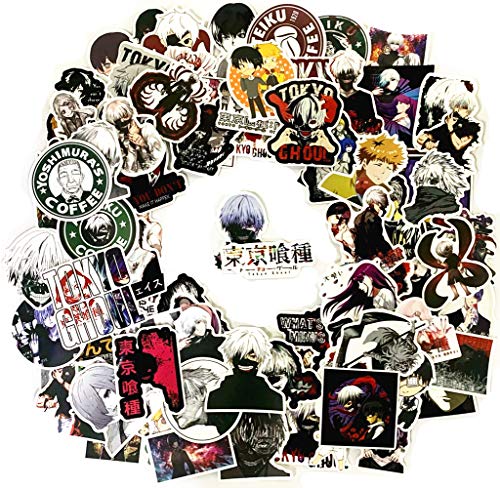 100PCS Tokyo Ghoul Stickers,Anime Tokyo Ghoul Stickers for Laptop Phone Water Bottle Luggage Car Motorcycle Bicycle,DIY Decoration for Kids and Adults.