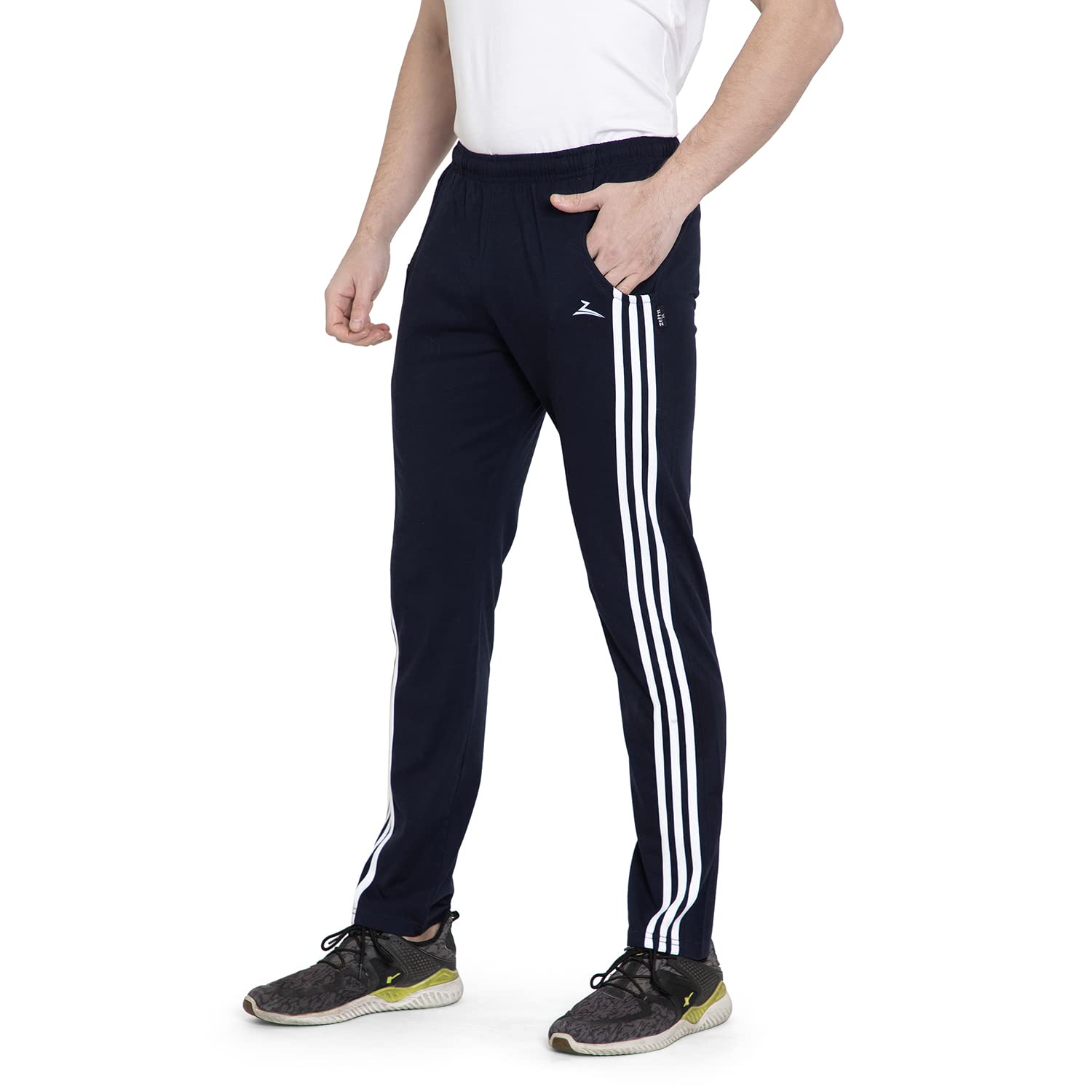 zeffit Men's Cotton Trackpant | Smooth Feel Loungewear | Regular Fit Solid Code Trackpant with Zipper Pocket-picture-37