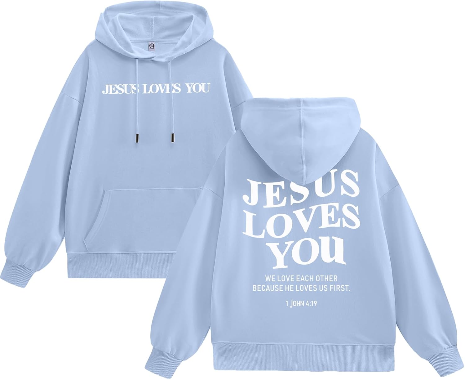 Christian Jesus Loves You Hoodies for Teen Religious Faith Sweatshirts Bible Verse Graphic Youth Thin Hoodies
