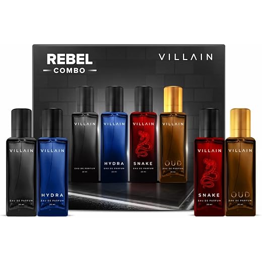 Villain Rebel Woody Oud Musk 80ml Mens Perfume Set