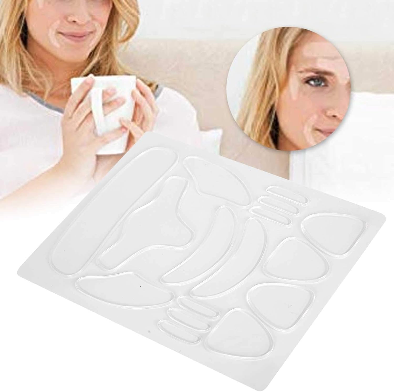 16pcs Wrinkle Patches, Reusable Anti Wrinkle Silicone Facial Pads