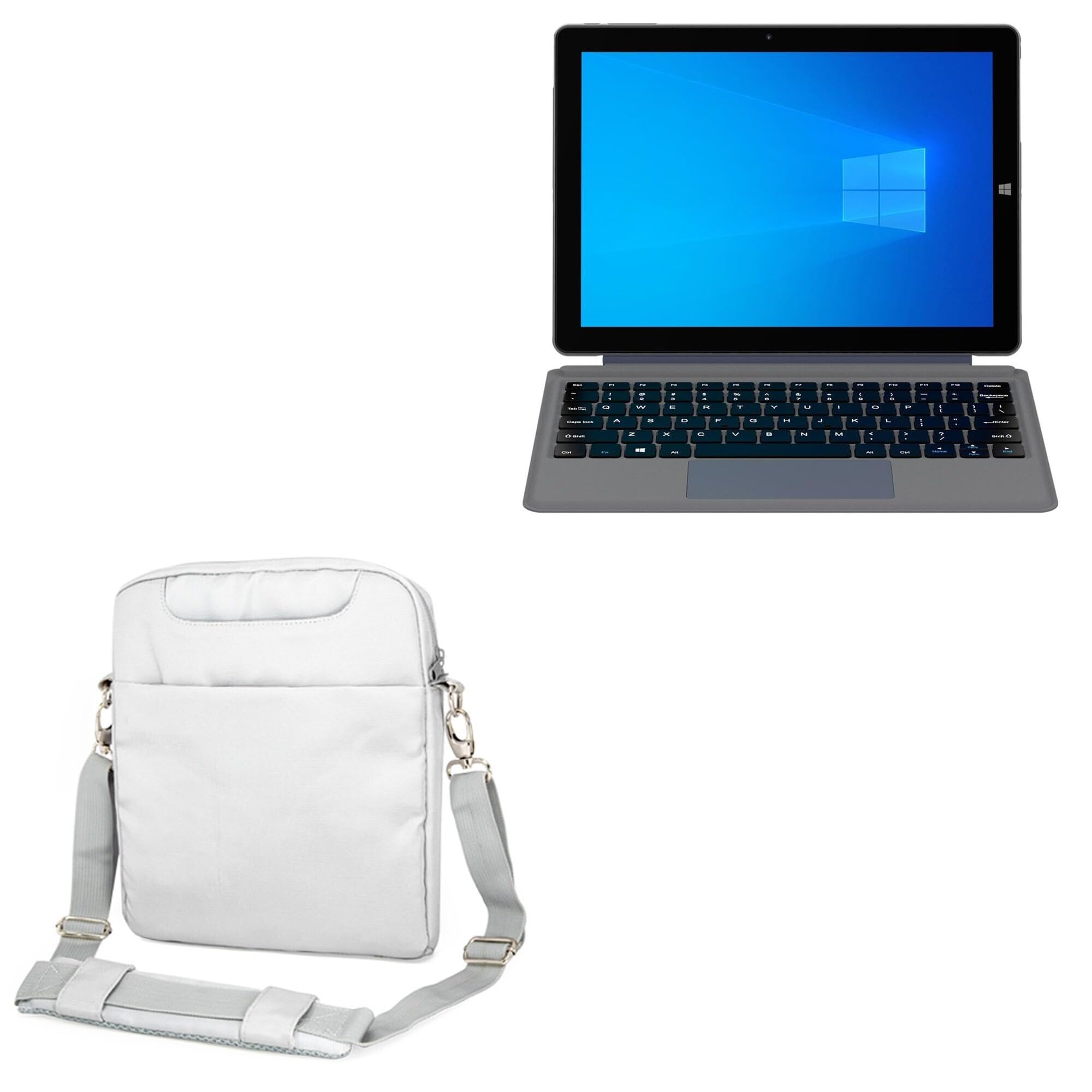 BoxWave Case Compatible with Alldocube iWork 20 Pro - Encompass Urban Bag, Over Shoulder Messenger Straps Handle Bag Pockets - Cool Grey