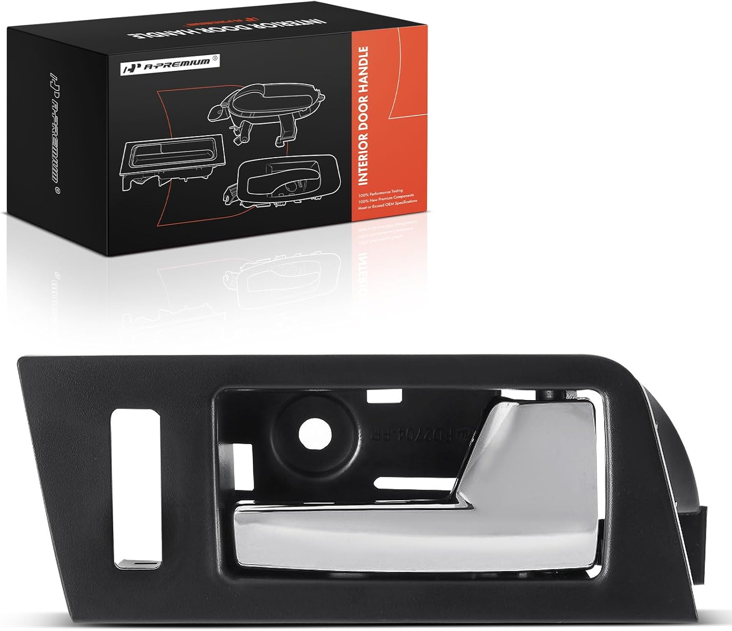 A-Premium Front Right Passenger Side Interior Door Handle Compatible with Ford Focus 2008 2009 2010, Black Housing with Chrome Lever, with Power Door Locks, Replace# 8S4Z-5422600-BB