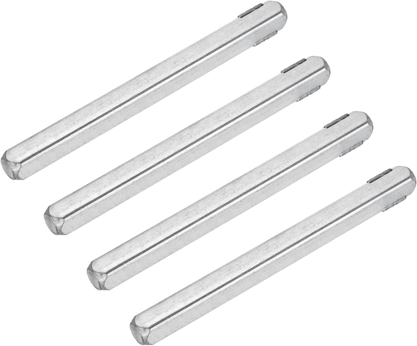 uxcell 4Pcs Door Knob Spindle, 90mm x 7mm Spare Door Handle Spindle Bar, Vintage Straight Knob Replacement Parts for Mechanical Locks, Silver Tone
