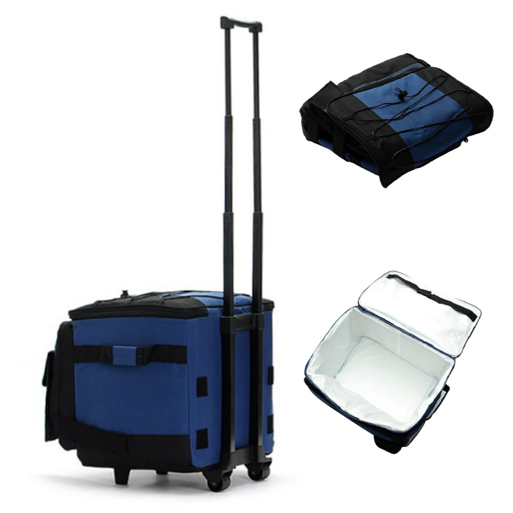 Enfriador con Ruedas, refrigerador con Ruedas y asa 38L Bolsa Aislante con Cierre de Cremallera Plegable, Impermeable, de bajo Ruido, para Playa, Camping, Viajes, Picnic, al Aire Libre