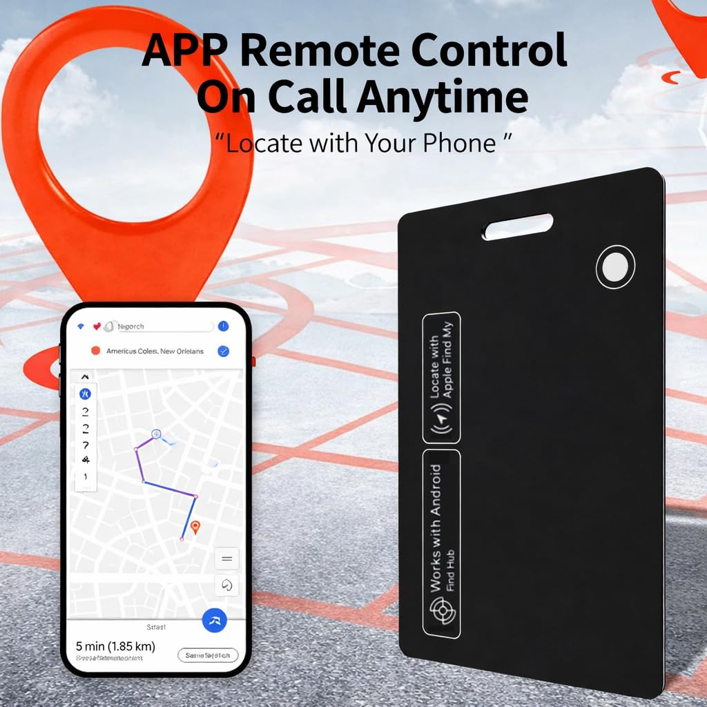 Carta Air Tag per iOS e Android, carta tracciante ricaricabile sottile per Apple Find My e Google Find My Device, carta anti-smarrimento impermeabile IP68 per valigie e borse(2Pack)