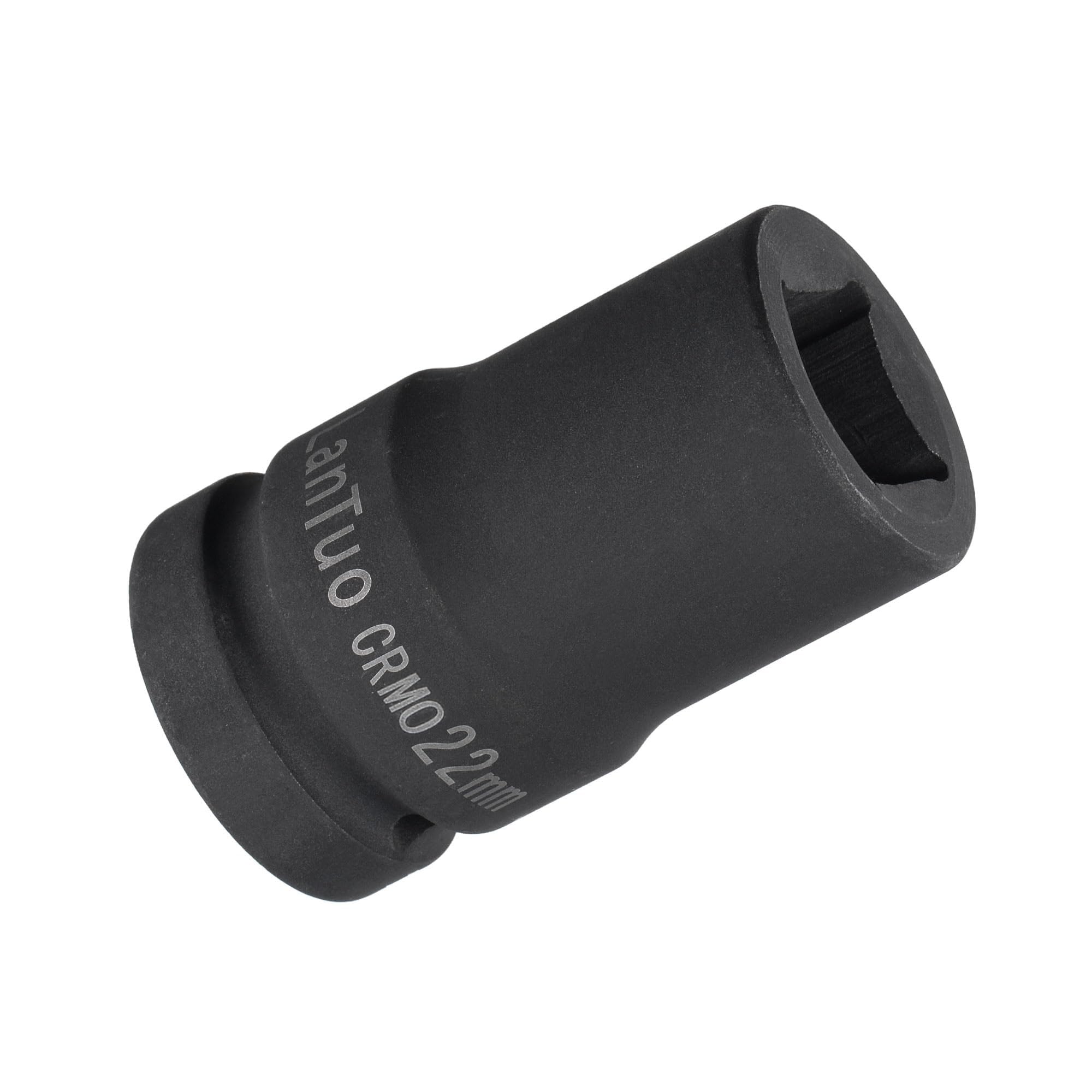MACHSWON 1 Inch Drive - 22mm Deep Impact Socket with 6 Point Design, Heat-Treated Cr-V Steel 80mm Length, Metric Sizes