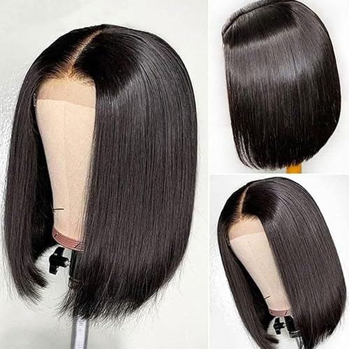 Miniatura 2 de WOTOTA Peluca de cabello humano de 4 x 4 pulgadas, pelucas de cabello humano prearrancado sin pegamento, pelucas de cabello humano de densidad del