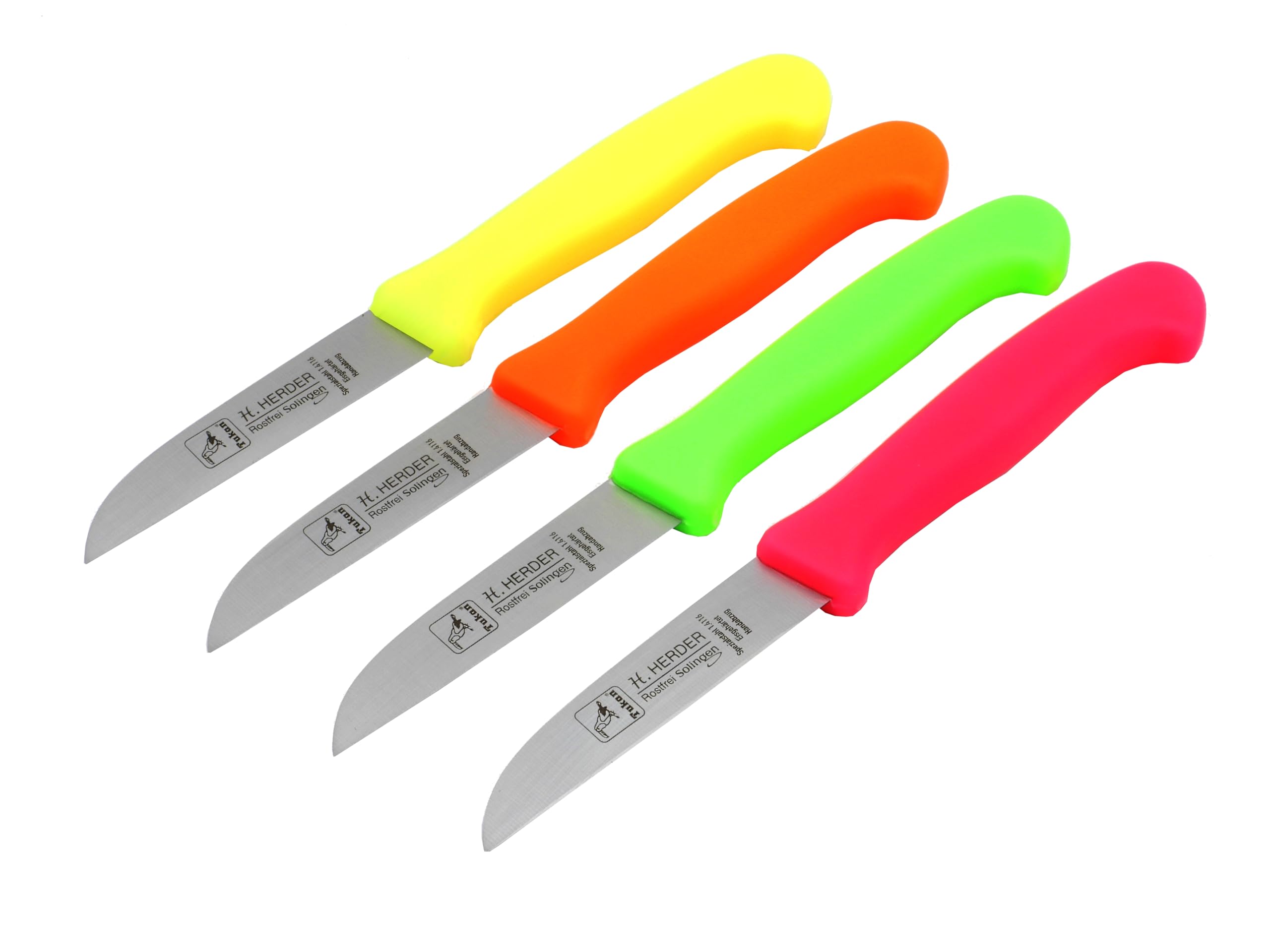 4 Solingen Küchenmesser Herder Gemüsemesser Obstmesser NEON pink gelb grün orange