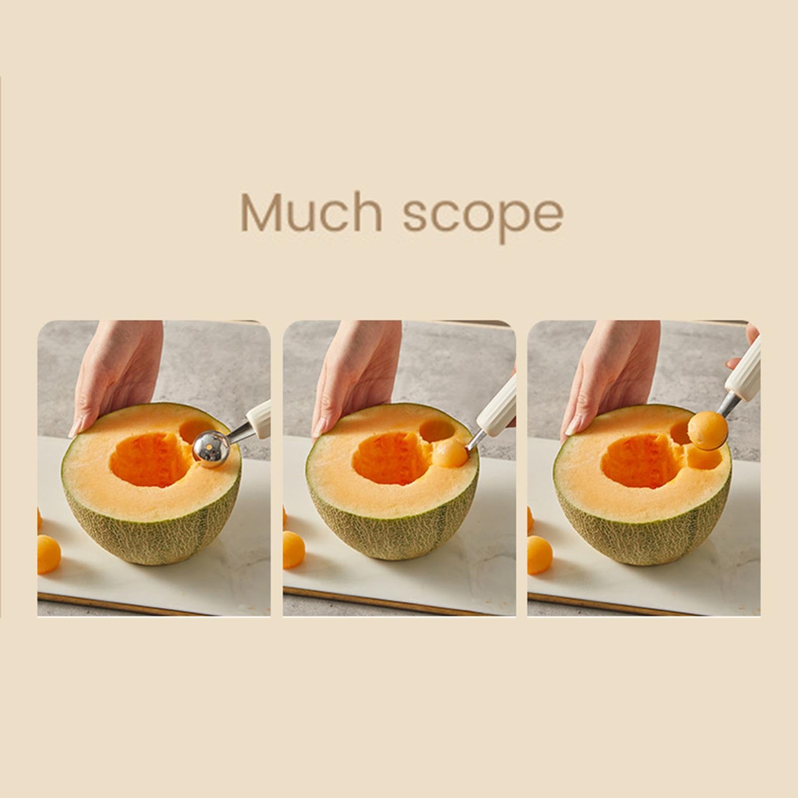 Paletta Per Scavino Melone In Acciaio Inossidabile - Multifunzionale Per Frutta E Gelato - Foto 5