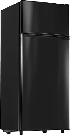 4.5 Cu.Ft Mini Fridge with Freezer, Small Refrigerator with 2 Doors for Kitchen, Dorm, Office and Bedroom, Mini Fridge with Adjustable Shelves (Black)