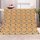 JYSZSD Manta de Manta Suave y cálida con Estampado Huella Digital Manta de Franela Regalo de cumpleaños para Cama para Adultos 150x200cm