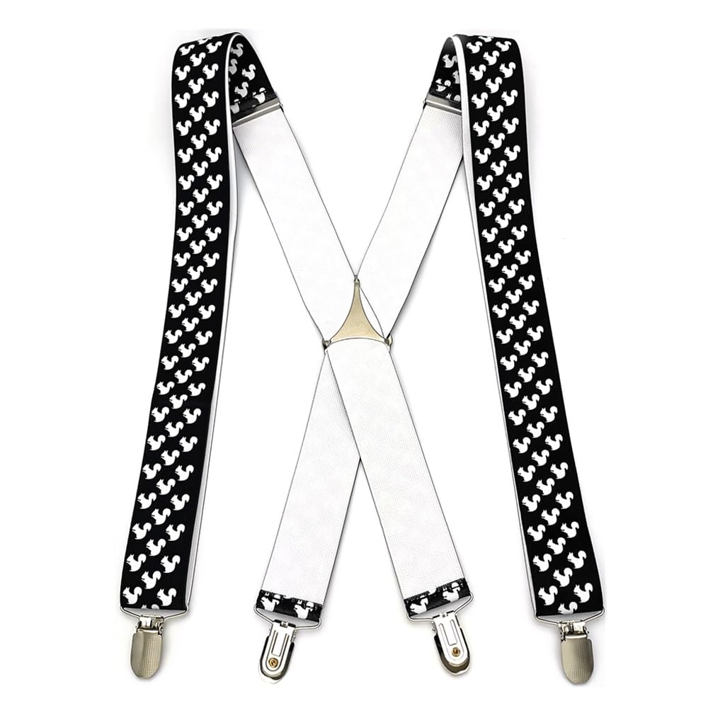 Tirantes for Adultos con Estampado de 3,5 cm de Ancho, Tirantes elásticos Ajustables con Espalda en X for Mujer, Tirantes de 4 Clips, Regalo(2XL)