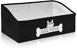 Mutiearo Hundespielzeugkorb groß, Hundespielzeugkorb mit Doggy Grafik, Verwendet zur Aufbewahrung von Hundespielzeug, Hundebedarf, Hundefutter (Schwarz) product image