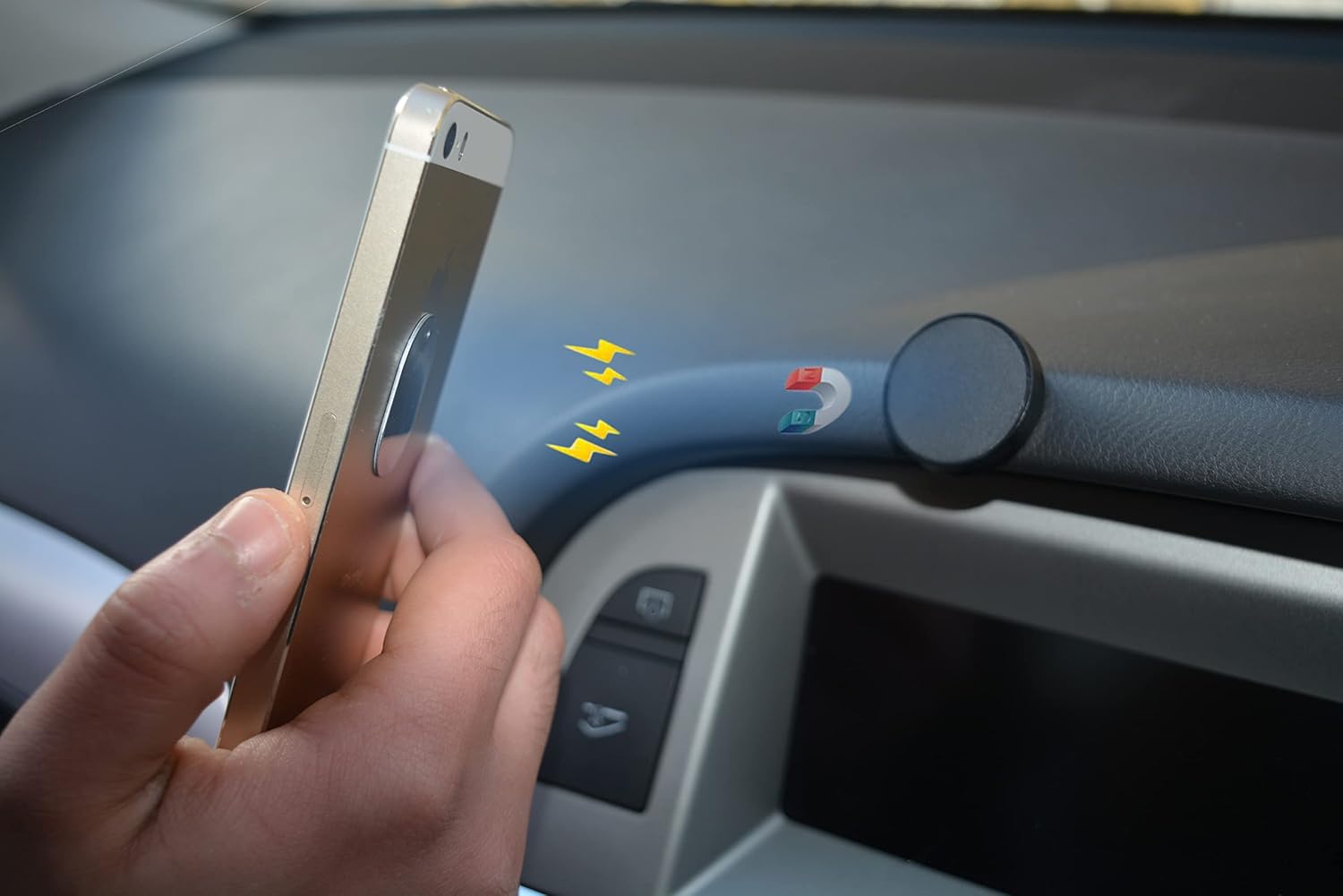 Mega Deals Magnet Mobile Phone Holder | Universal Phone Car Magnetic Mount GPS | Compatible with iPhone, Huawei, Samsung NOTE, HTC, OnePlus, and Xiaomi