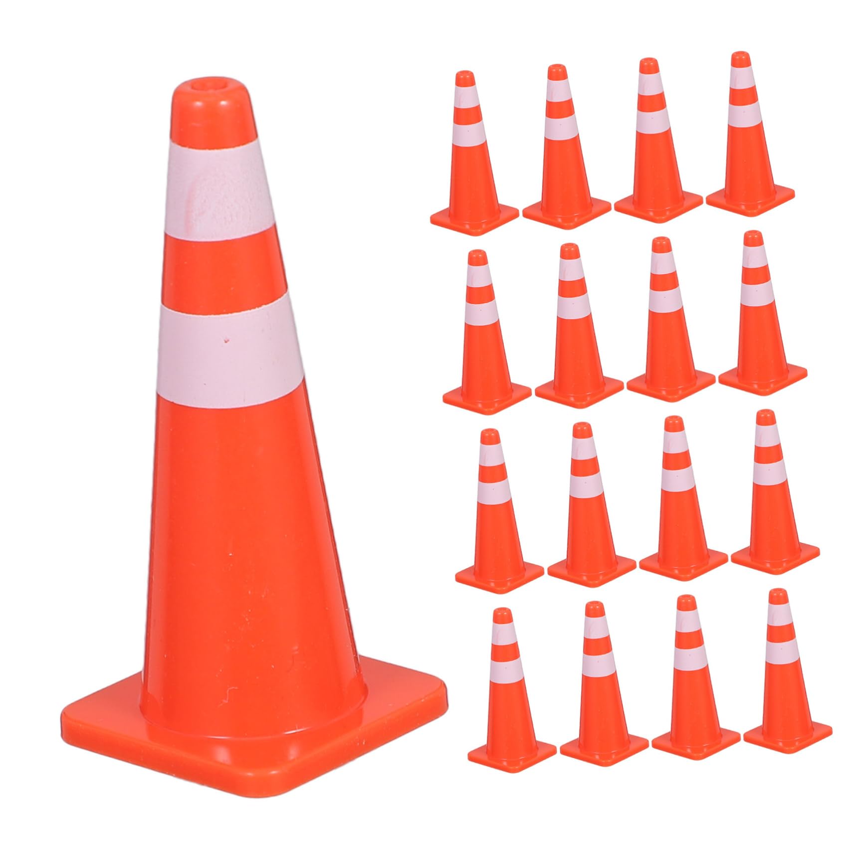 VICASKY 20Pcs Mini Traffic Cones and Road Signs Set Educational Construction for Traffic Barricades and Roadblocks for Boys and Traffic Signs