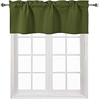 Vista 71 de DWCN Cenefa opaca para cocina, con bolsillo para barra, cortinas para ventana, sala de estar/sótano, 52 x 18 pulgadas de largo, 1 panel, azul oscuro